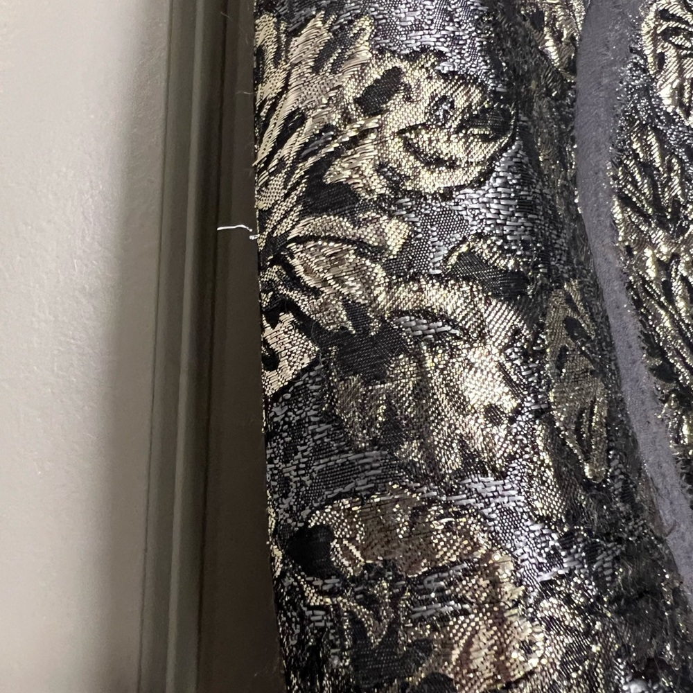 Monique Lhuillier Silver & Gold Brocade Floral Pencil Skirt Size 2 - Picture 9 of 12